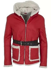Red Santa Leather Jacket | Men’s Holiday Outerwear