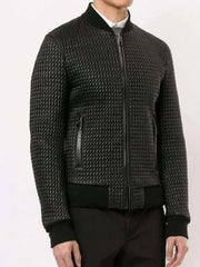 Black Quilted Bomber Jacket | Men’s Stylish Leather Outerwear