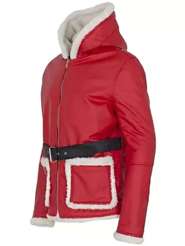 Red Santa Leather Jacket | Men’s Holiday Outerwear